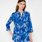 Brax Velvet Print Notch Neckline Blouse