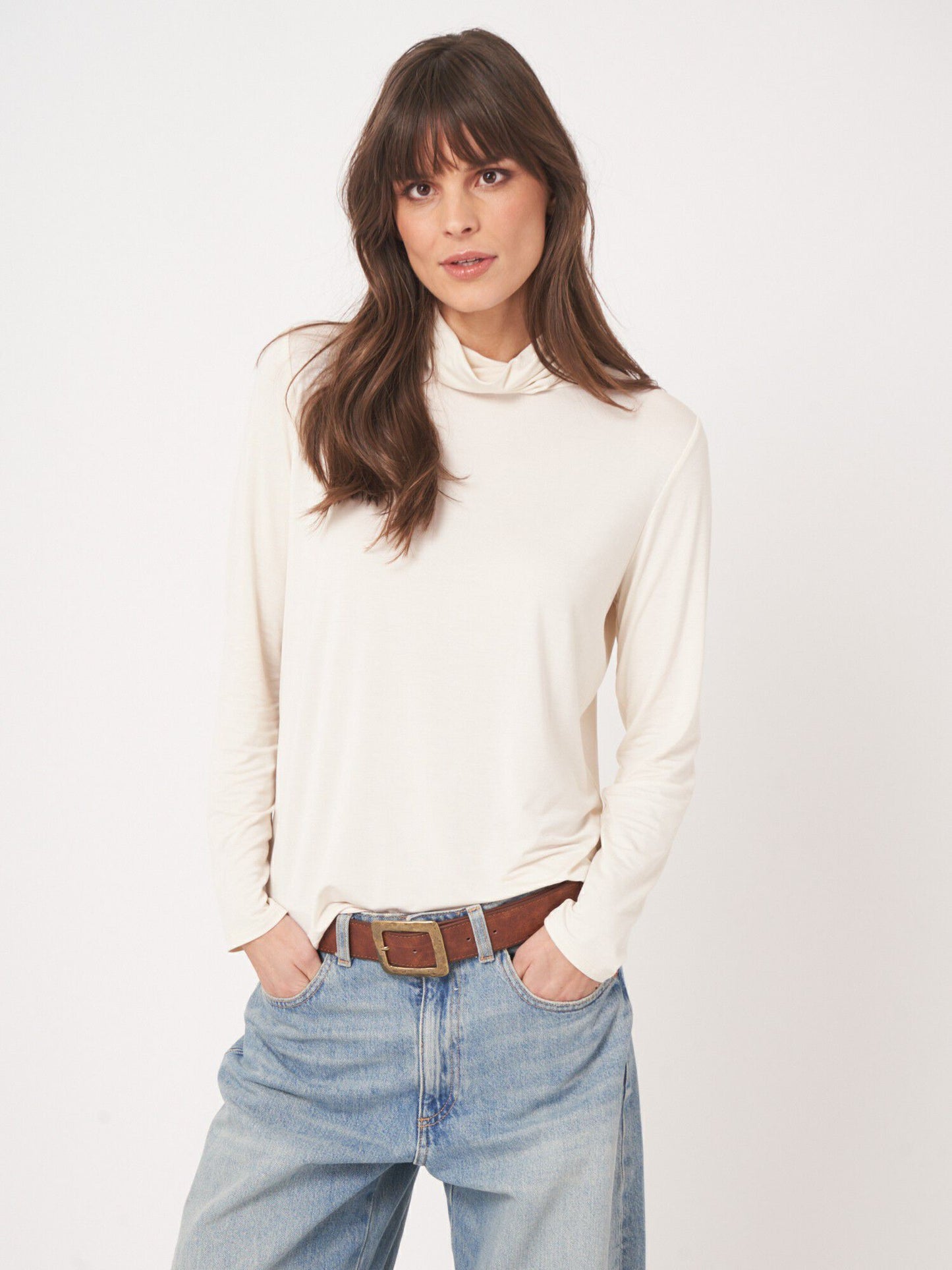 Repeat Light Turtleneck Layer top