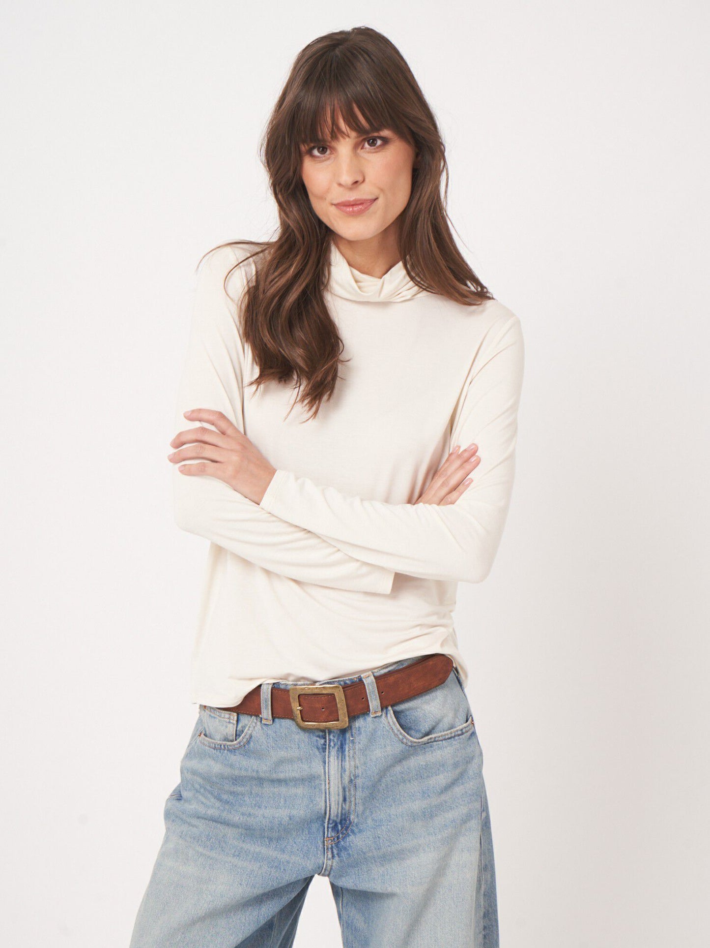Repeat Light Turtleneck Layer top