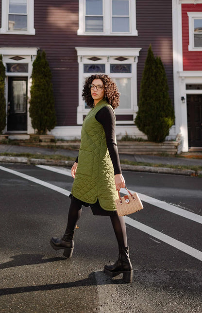 Mernini Quilted Long Liner Vest