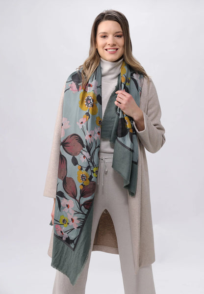 Fraas Misty Floral Patchwork Scarf