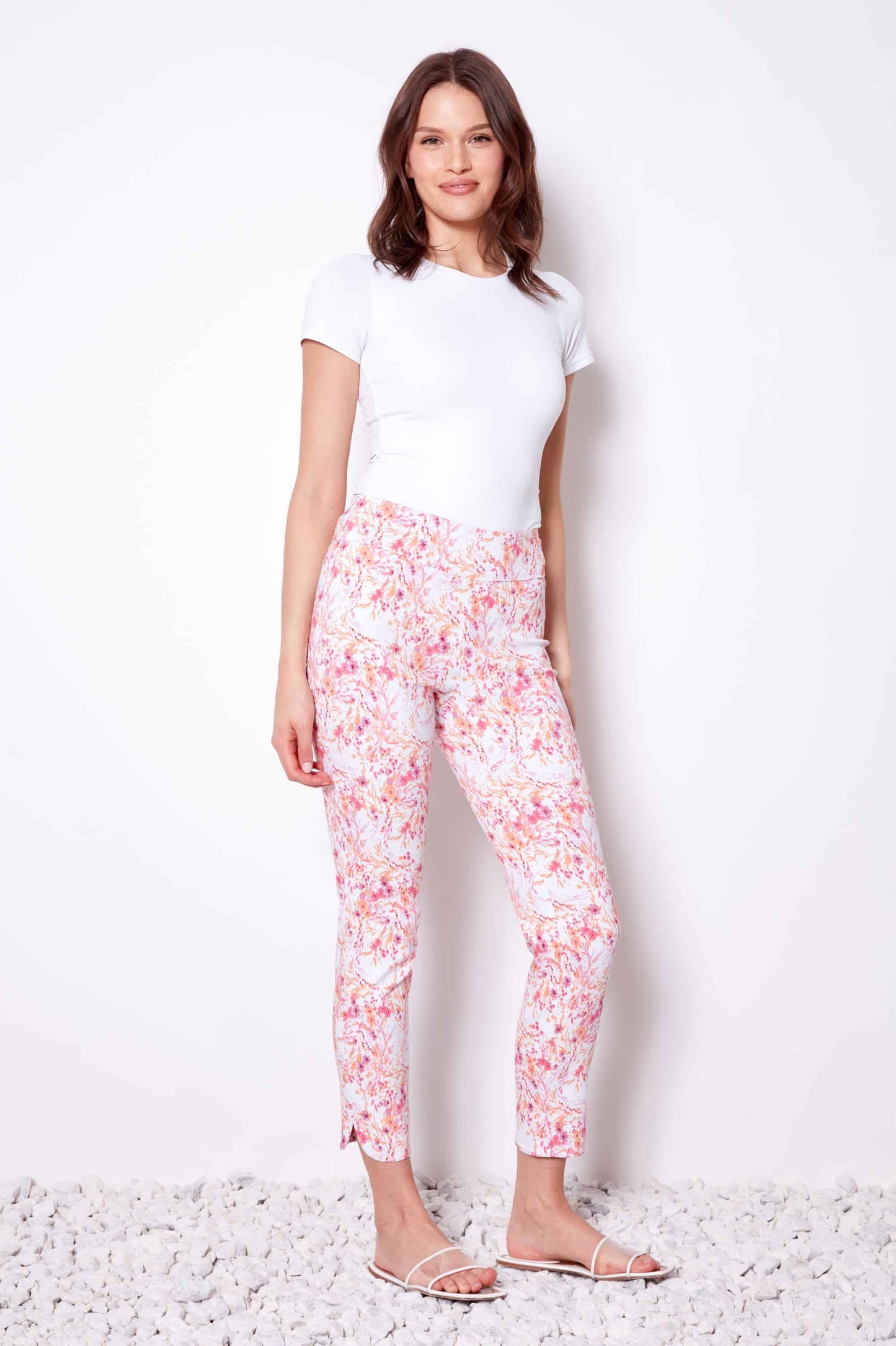 UP! Floral Ginger Print Petal Slit Pant