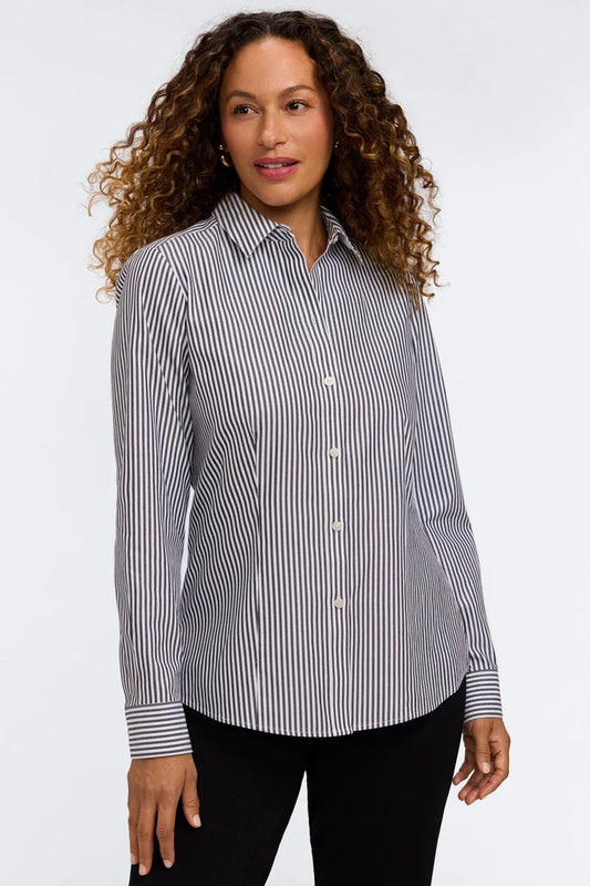 Foxcroft Dianna Pinpoint Oxford Stripe Shirt