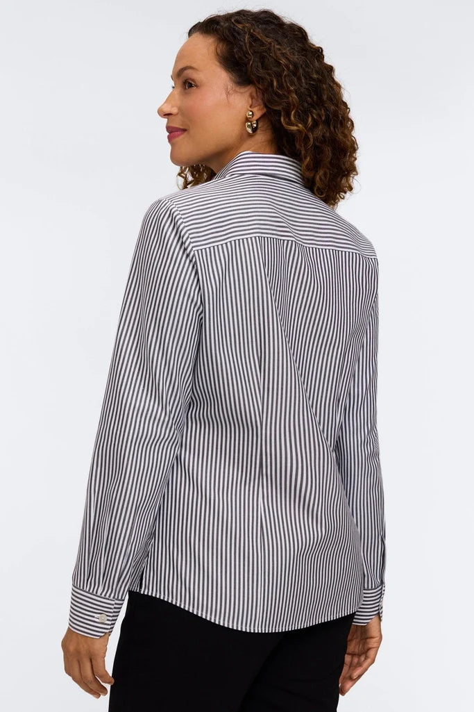 Foxcroft Dianna Pinpoint Oxford Stripe Shirt