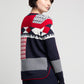 BYLYSE V-Neck Patch Print Sweater