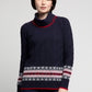 BYLYSE Cowl Neck Fairisle Print Sweater