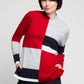 BYLYSE Colour Block Mock Neck Sweater