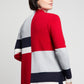 BYLYSE Colour Block Mock Neck Sweater