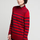 BYLYSE Mock Neck Stripe Sweater