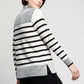 BYLYSE Mock Neck Stripe Sweater