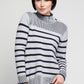 BYLYSE Mock Neck Stripe Sweater