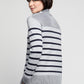 BYLYSE Mock Neck Stripe Sweater