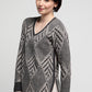 BYLYSE Argyle V-Neck Sweater and Scarf Set