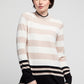 BYLYSE Stripe Mock Neck Sweater