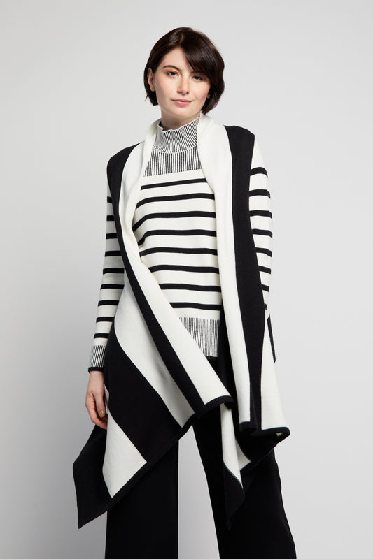 BYLYSE Stripe Sleeveless Wrap Vest