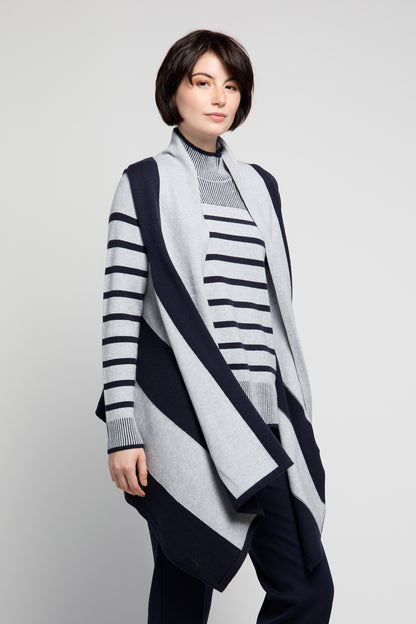 BYLYSE Stripe Sleeveless Wrap Vest