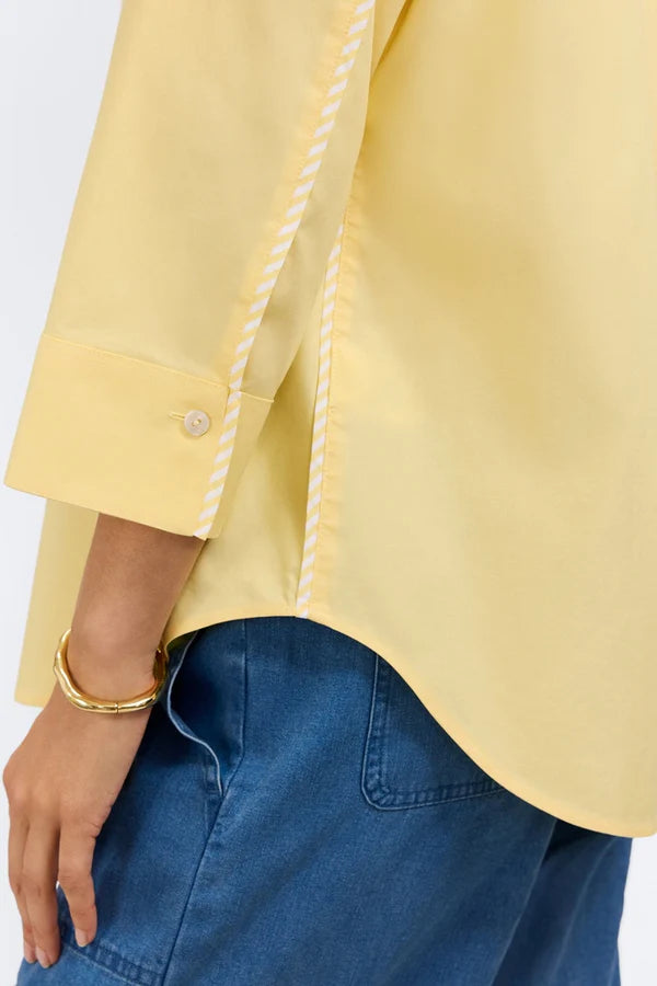 Foxcroft Margie Pinpoint Shirt with Stripe Trim