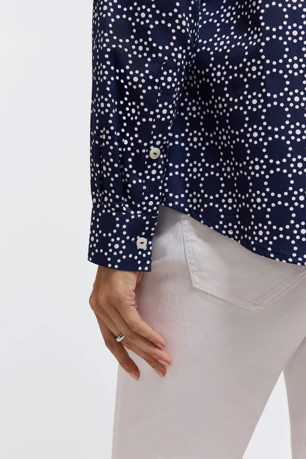 Foxcroft Hampton Geo Circles Long Sleeve Shirt