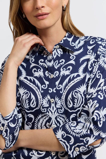 Foxcroft Hampton Printed Damask Shirt