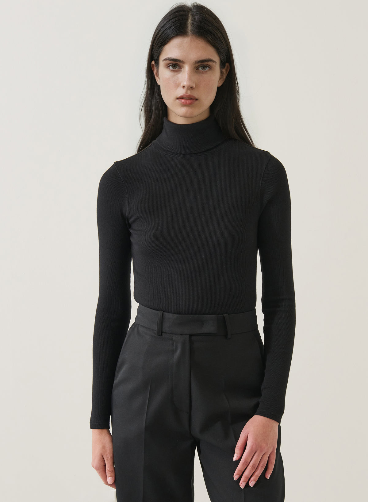 Patrick Assaraf Cotton Modal Rib Turtleneck