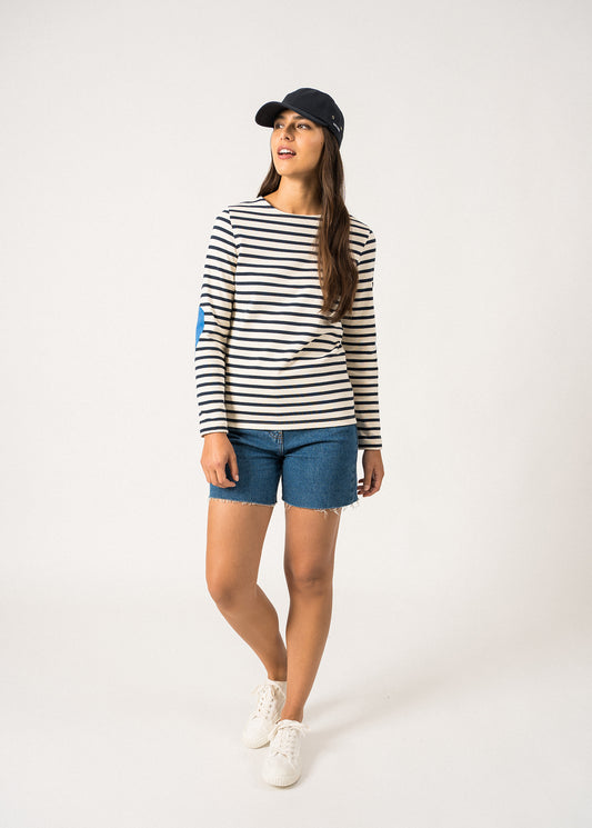 Saint James Vaujany Stripe Top with Heart Sleeve