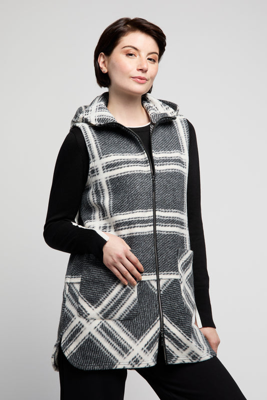 BYLYSE Long Plaid Vest