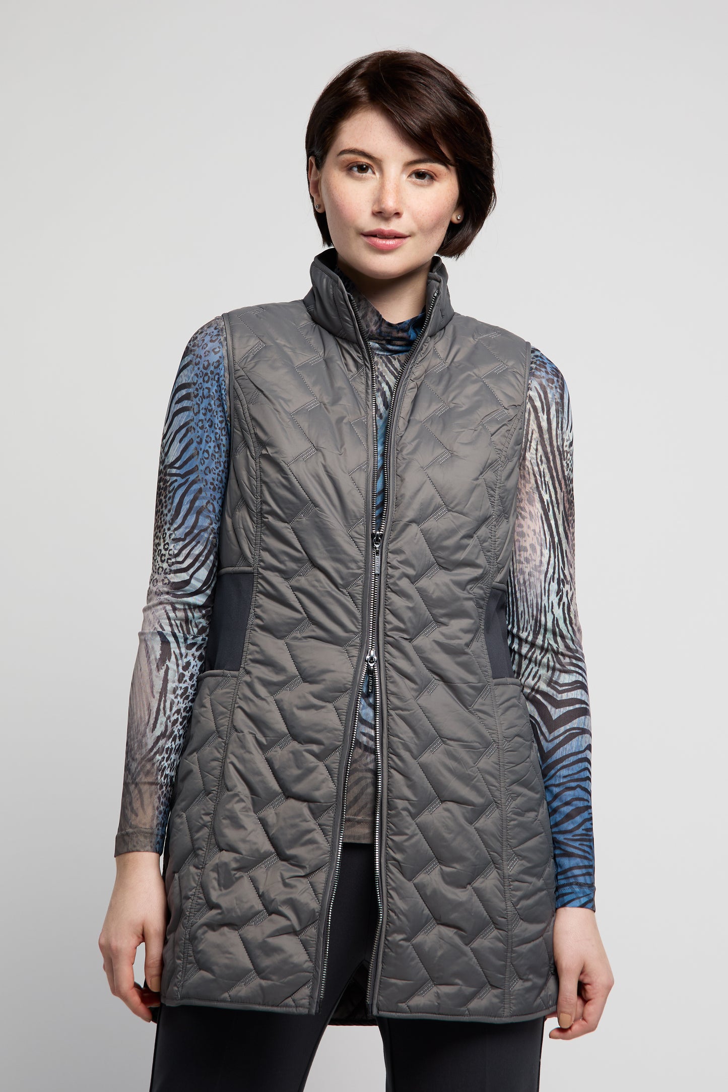 BYLYSE Quilted Vest with Ponte Sides