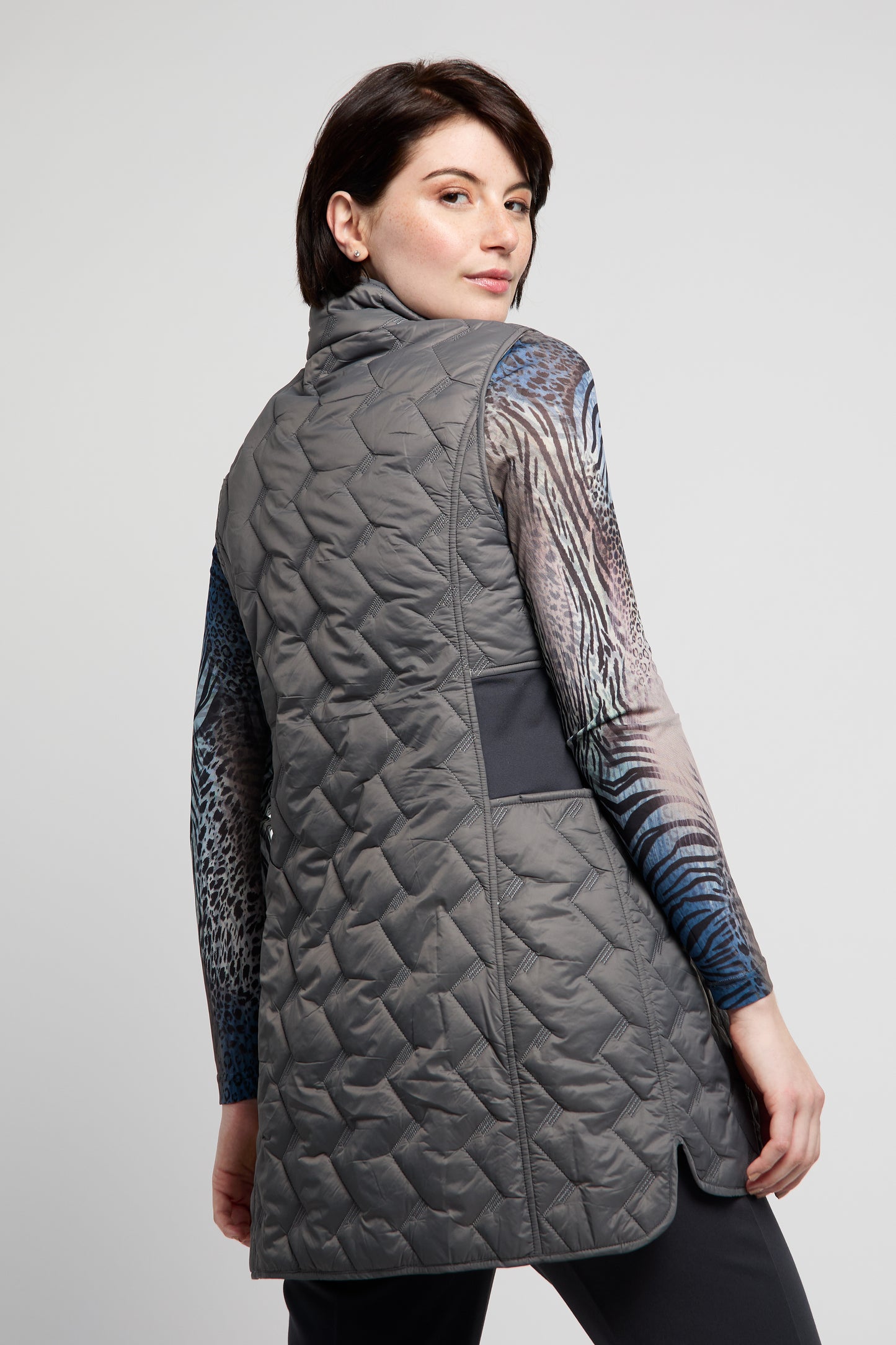 BYLYSE Quilted Vest with Ponte Sides