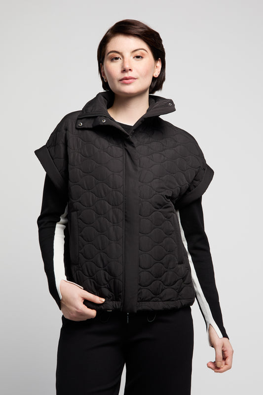 BYLYSE Cap Sleeve Quilted Jacket