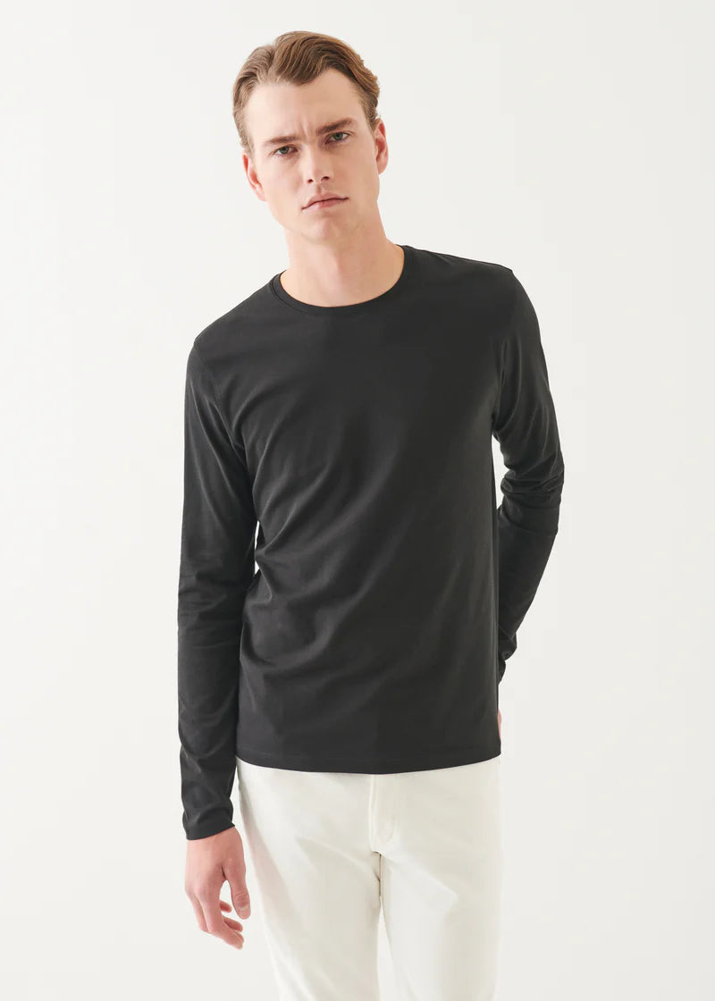 Patrick Assaraf Pima Cotton Stretch Long Sleeve Top