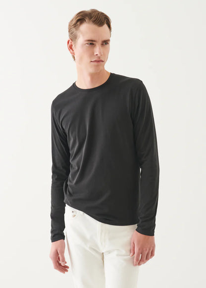 Patrick Assaraf Pima Cotton Stretch Long Sleeve Top