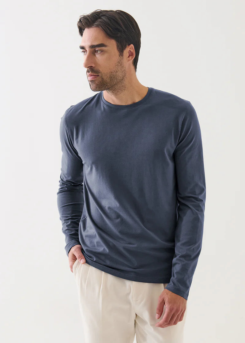 Patrick Assaraf Pima Cotton Stretch Long Sleeve Top