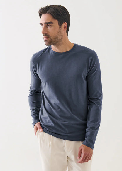 Patrick Assaraf Pima Cotton Stretch Long Sleeve Top