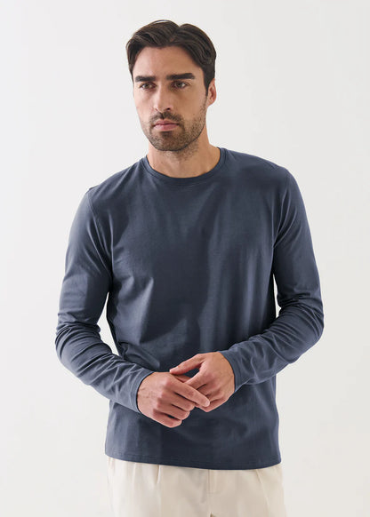 Patrick Assaraf Pima Cotton Stretch Long Sleeve Top