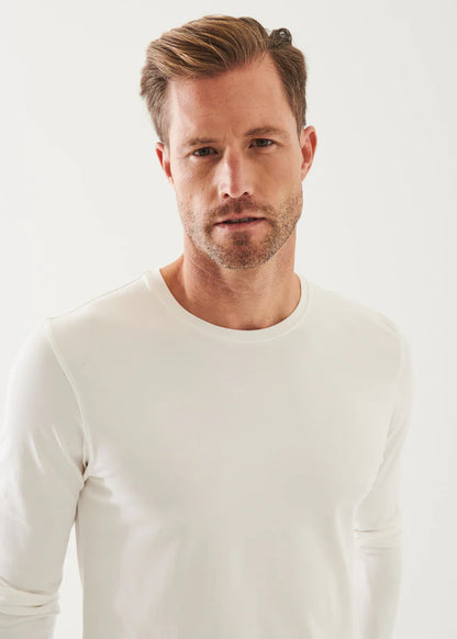 Patrick Assaraf Pima Cotton Stretch Long Sleeve Top