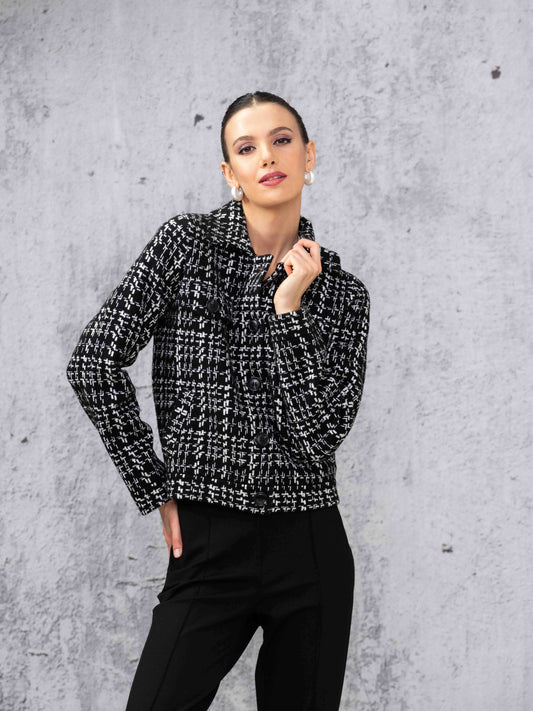 Alison Sheri Short Plaid Coat