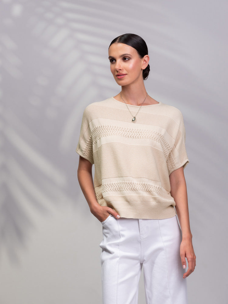 Alison Sheri Knit Short Sleeve Top