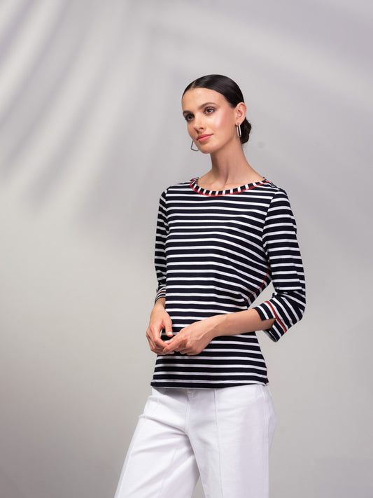 Alison Sheri Boatneck Stripe Top