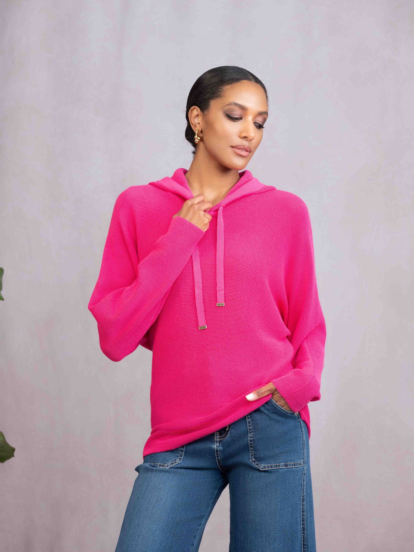 Alison Sheri Lightweight Knit Hoodie