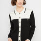 BYLYSE Colour Block Collared Cardigan