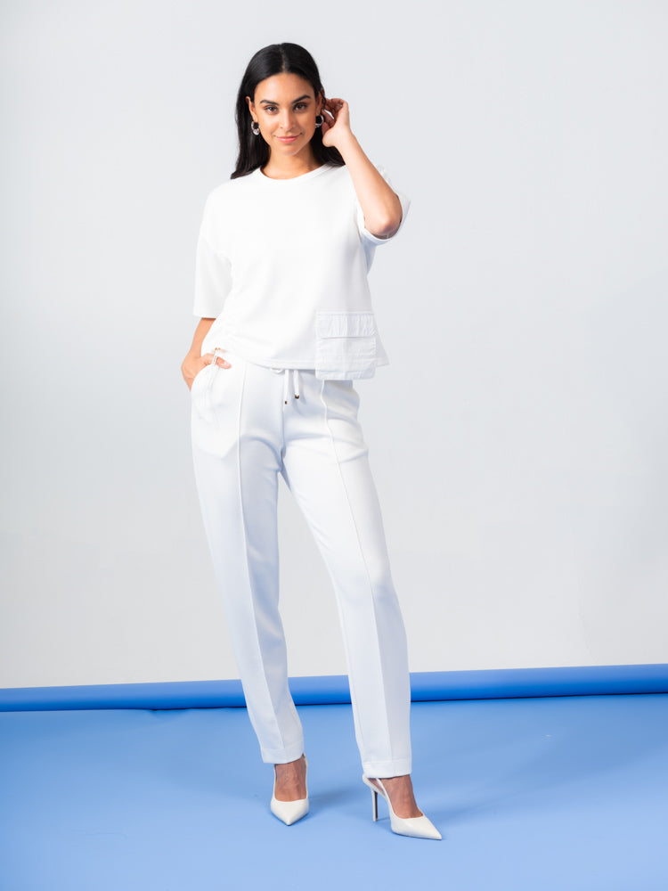 Elena Wang Stretch Top with Front Pocket