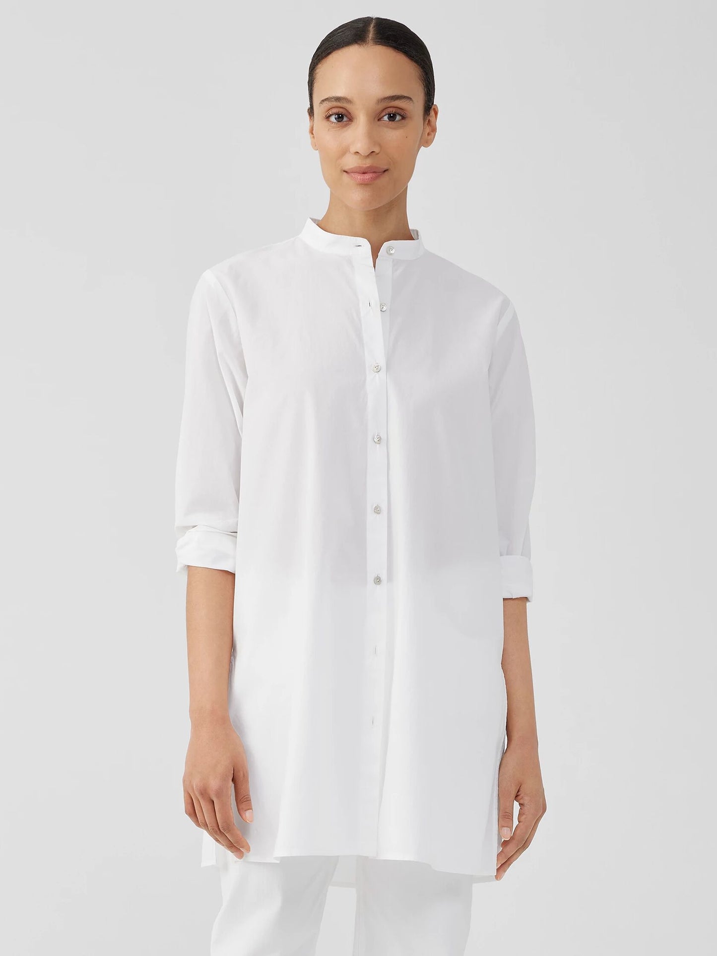Eileen Fisher Organic Cotton Poplin Long Shirt