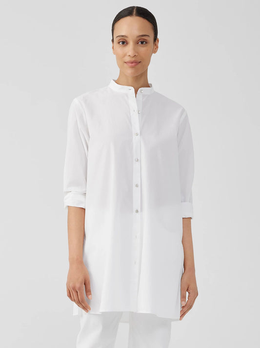 Eileen Fisher Organic Cotton Poplin Long Shirt