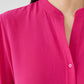 Eileen Fisher Silk Georgette Crepe Mandarin Collar Shirt