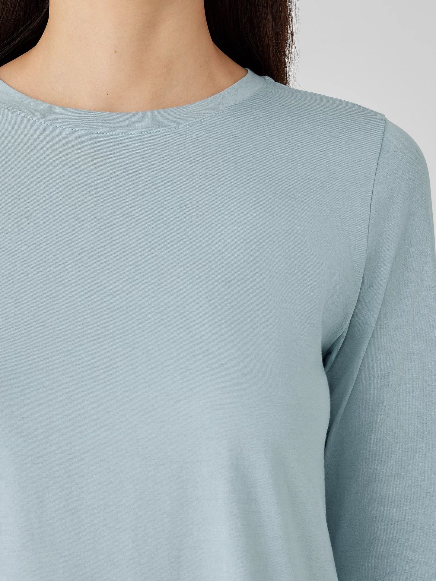 Eileen Fisher Organic Pima Cotton Jersey Long Sleeve Top