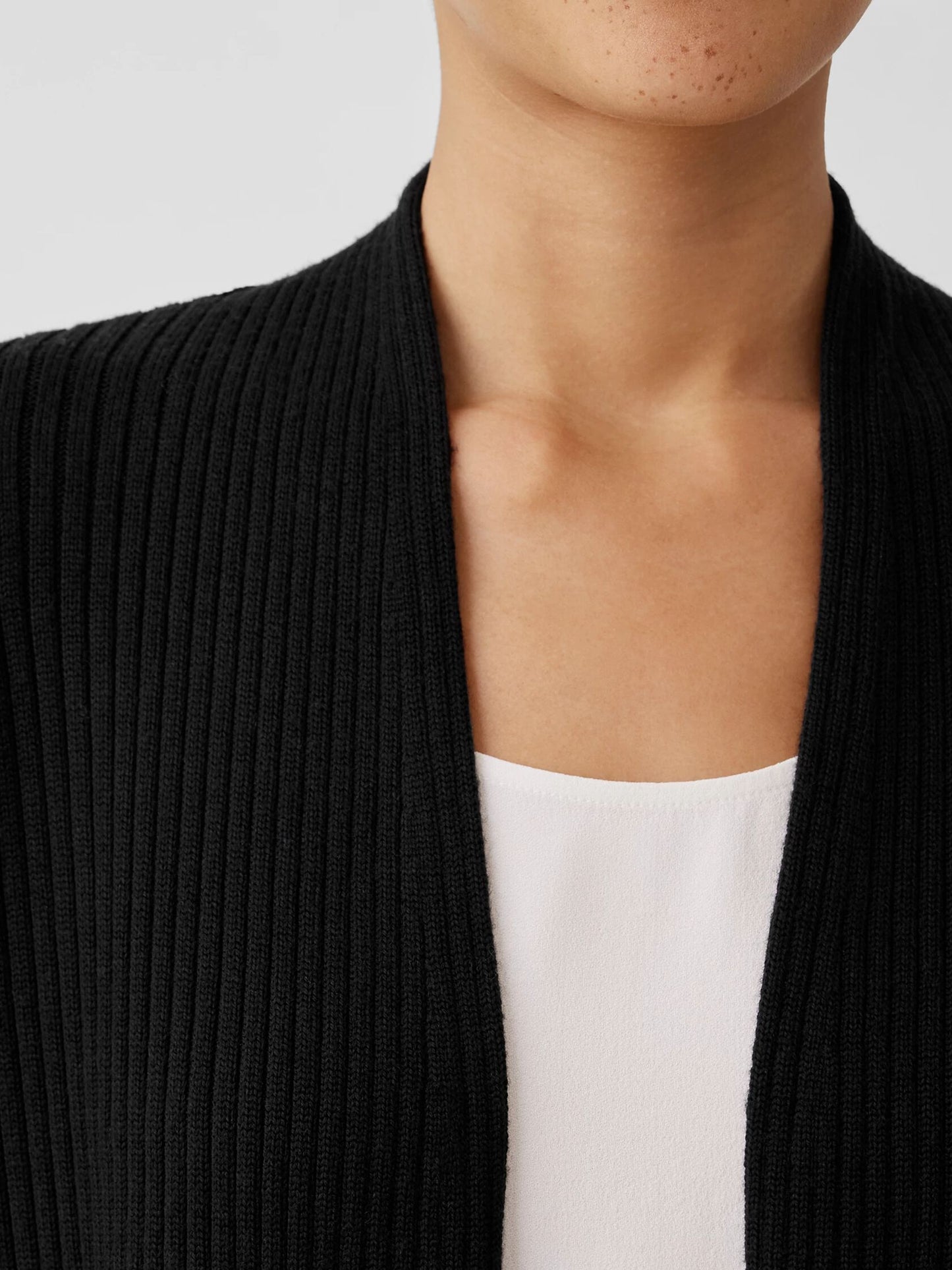 Eileen Fisher Merino High Collar Cardigan