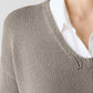 Eileen Fisher Organic Cotton Cord V- Neck Sweater