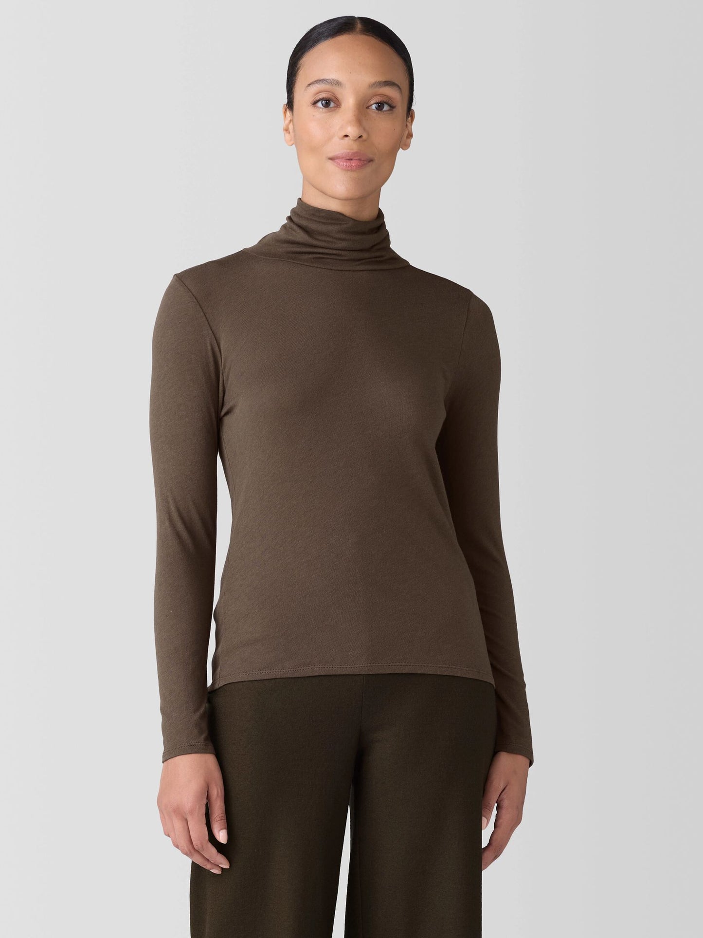 Eileen Fisher Sheer Knit Turtleneck Top