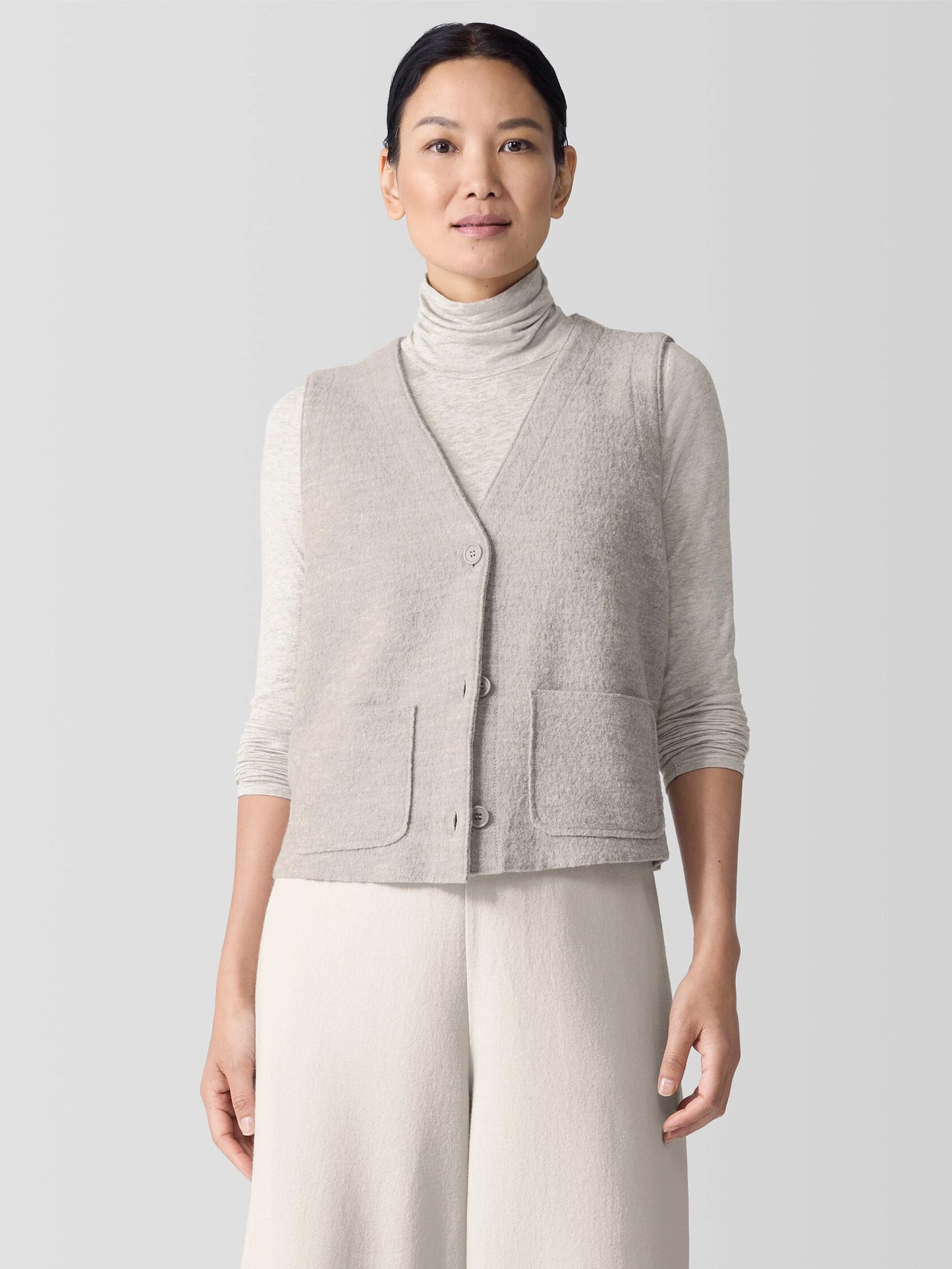 Eileen Fisher Light Boiled Wool Vest