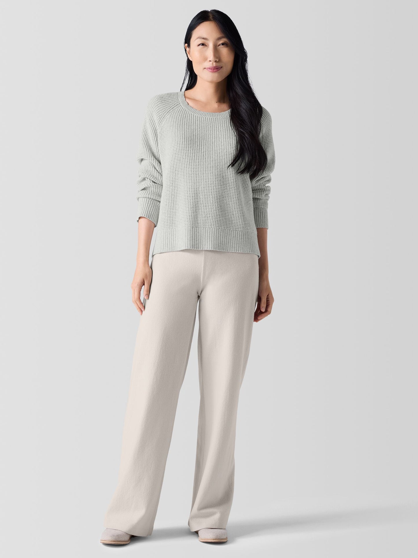 Eileen Fisher Cotton & Recycled Cashmere Knit Sweater